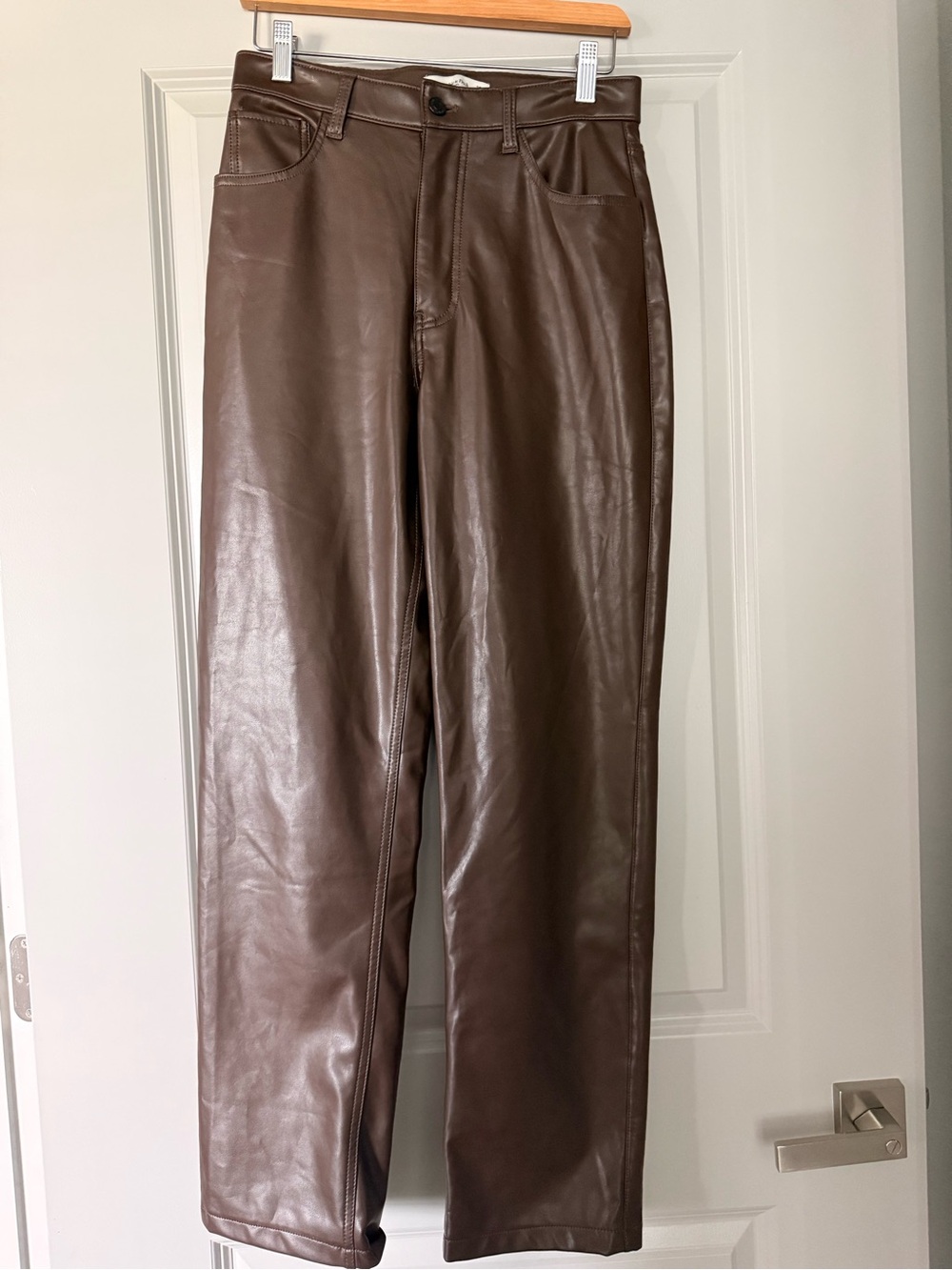 Abercrombie & Fitch Brown Faux Leather Pants
